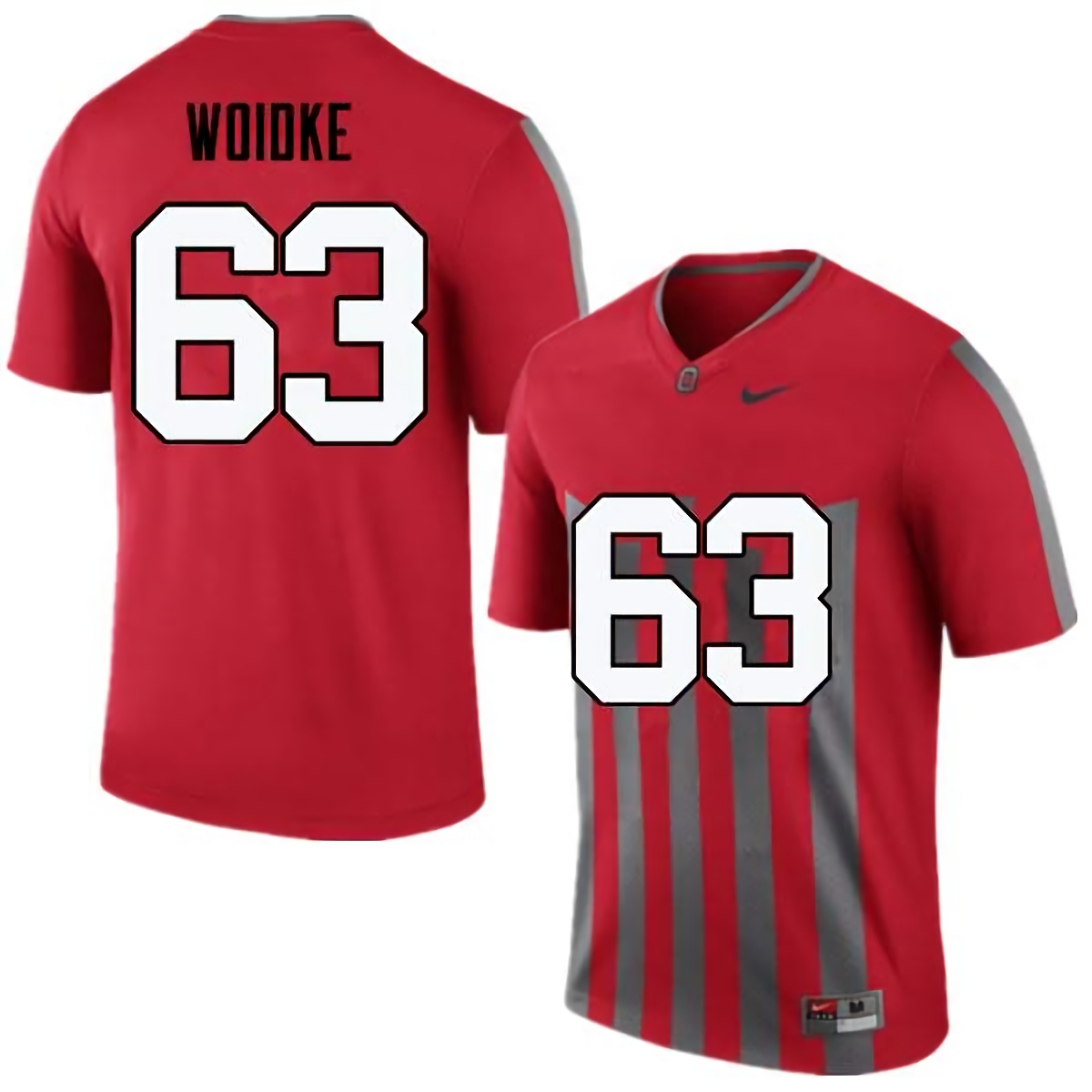 Kevin Woidke Ohio State Buckeyes Men's NCAA #63 Nike Throwback Red College Stitched Football Jersey NZP5756NR